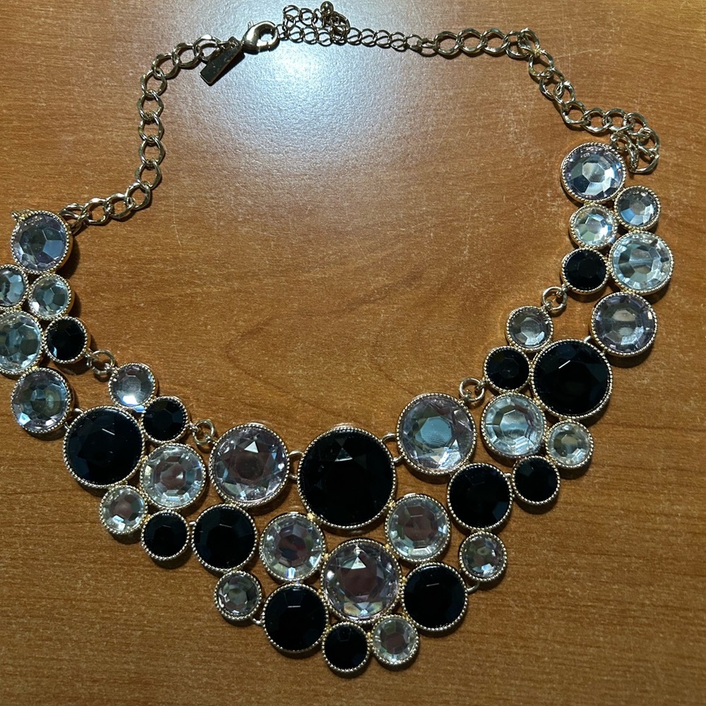 INC International Concepts Black and Silver Crystal Necklace